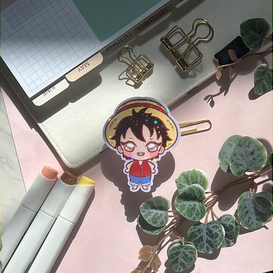 OP Pirates Captain Holographic Glitter Sticker