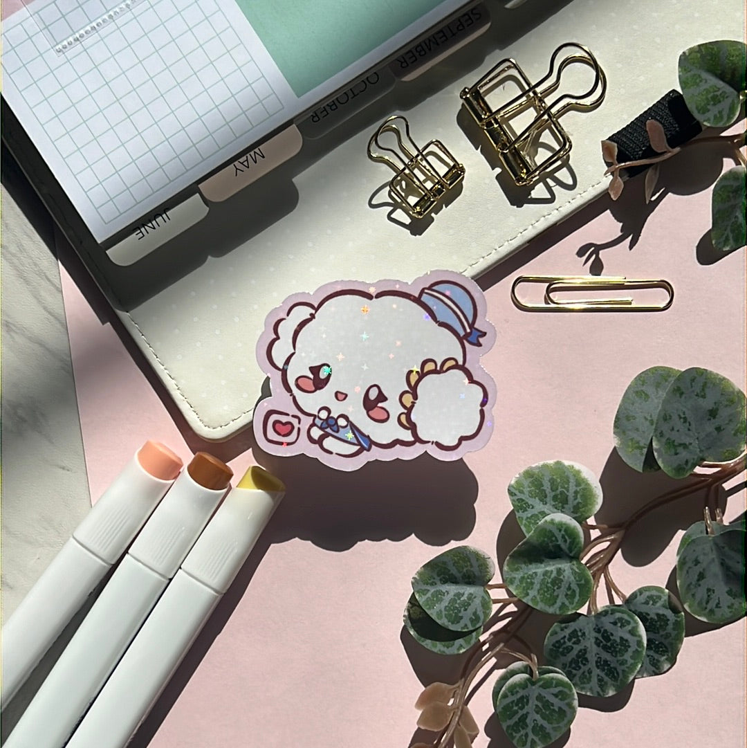 I Love You Cogi Myun San Friends Holographic Glitter Sticker