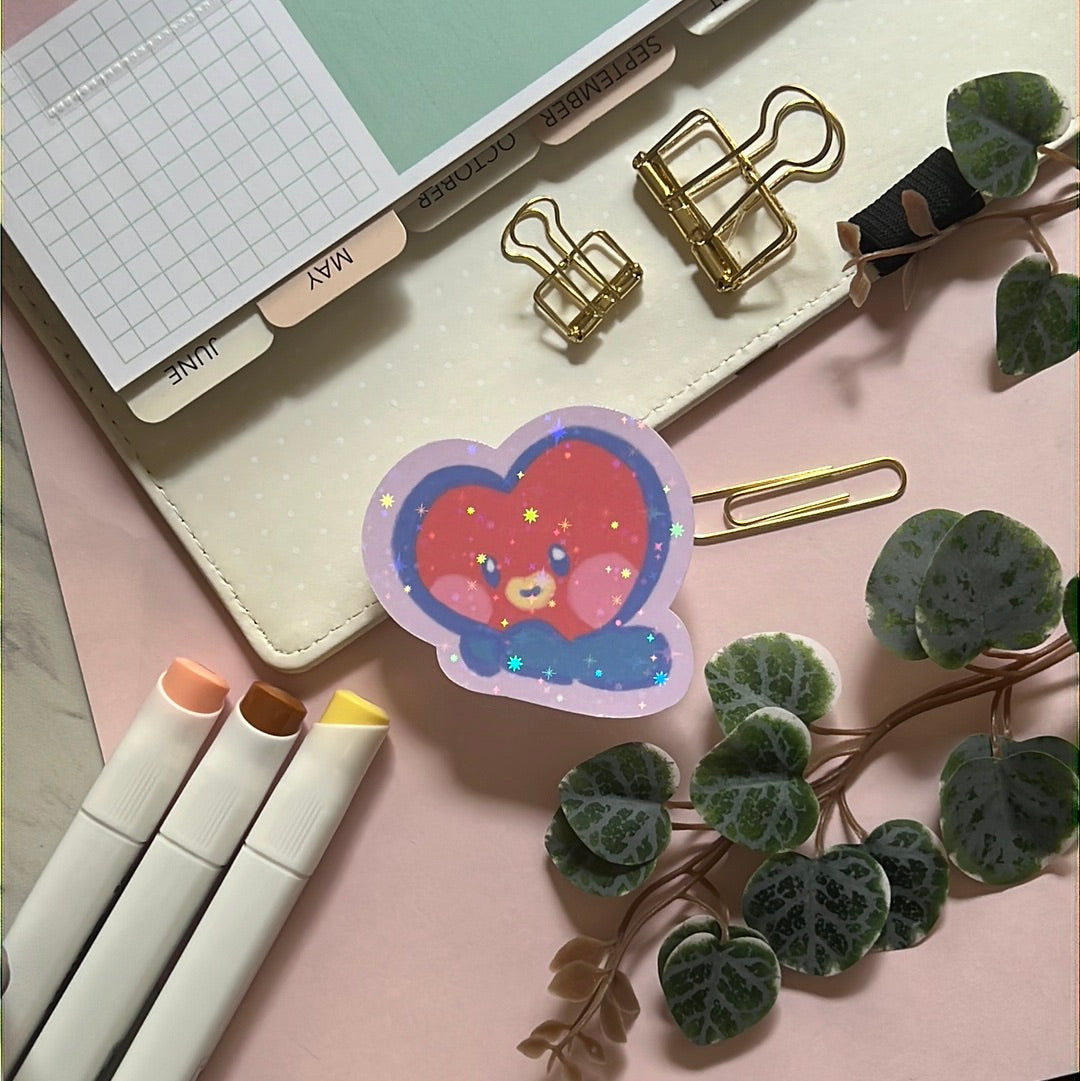 Tata Mini BT21 Holographic Glitter Sticker