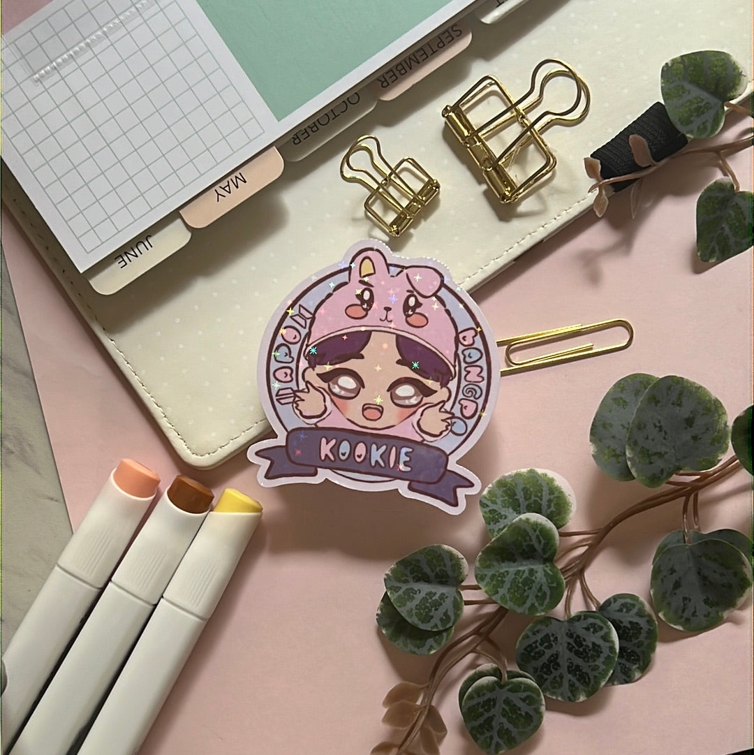 Kookie Apo Bangpo Holographic Glitter Sticker