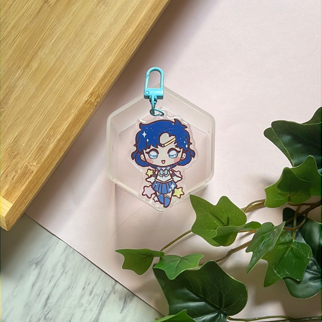 Pretty Mercury Guardian Double-Sided Glitter Keychain