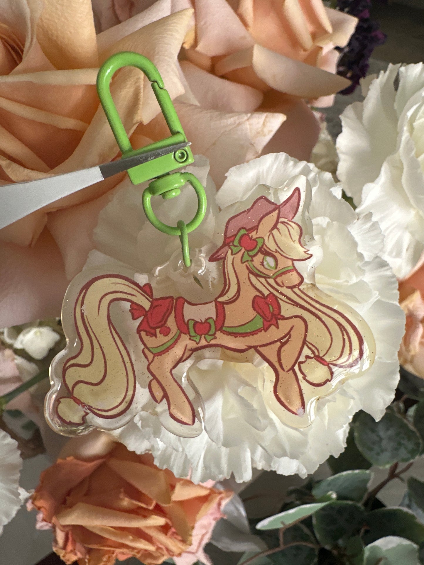 Pony Friends Double-Sided Glitter Keychain