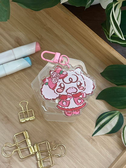 Strawberry Shortcake Panko Double-Sided Glitter Keychain