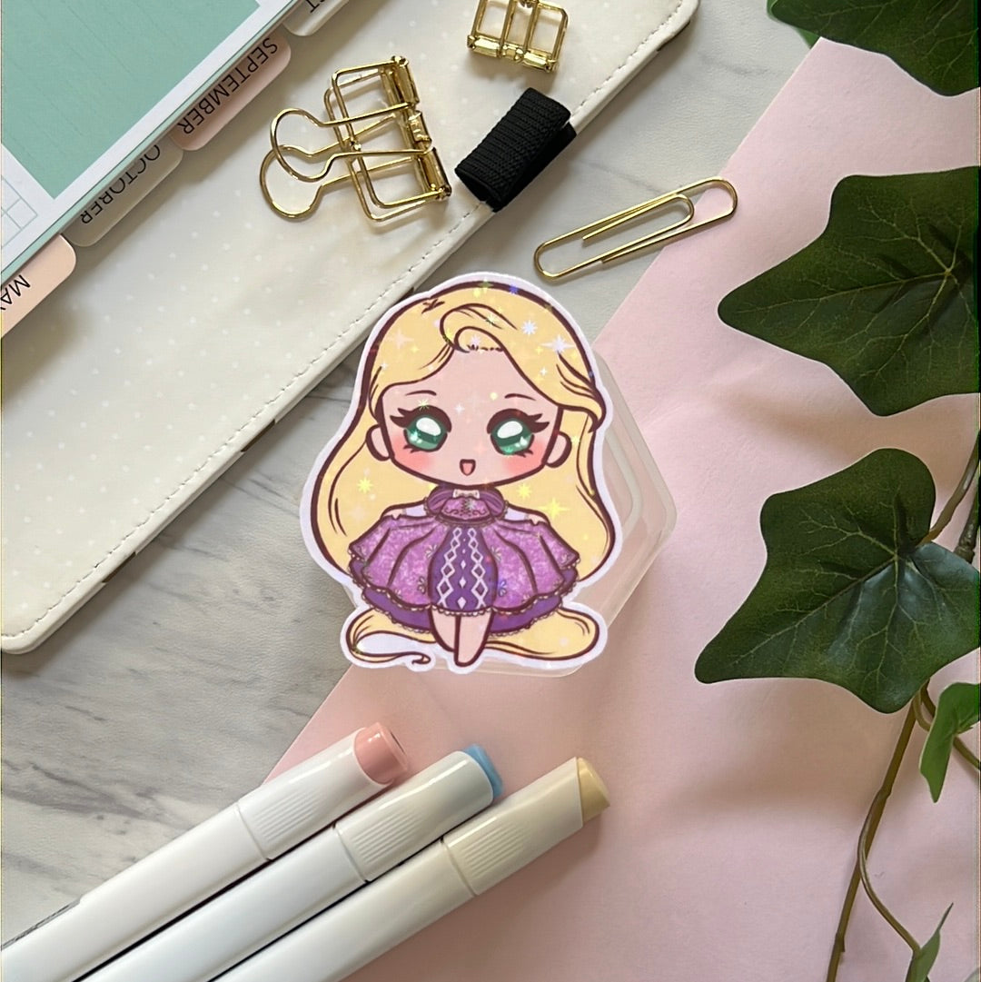 Flower Gleam Princess Holographic Glitter Sticker