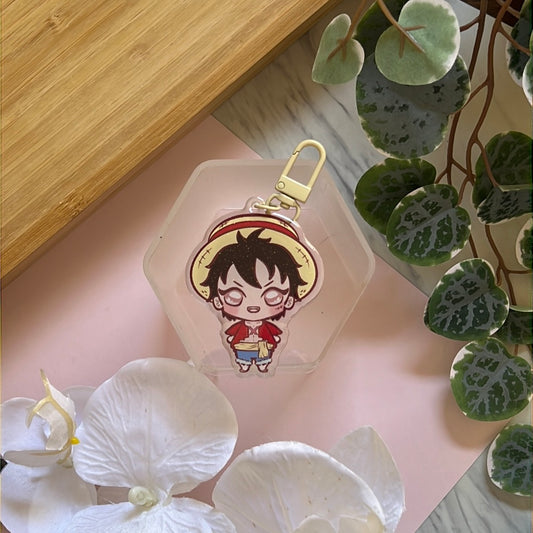 OP Pirates Time Skip Captain Double-Sided Glitter Keychain