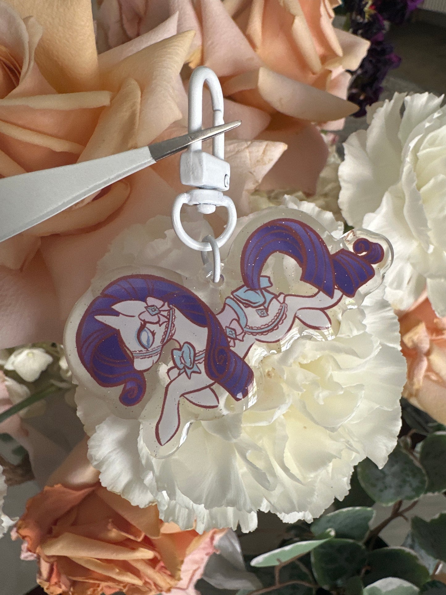 Pony Friends Double-Sided Glitter Keychain