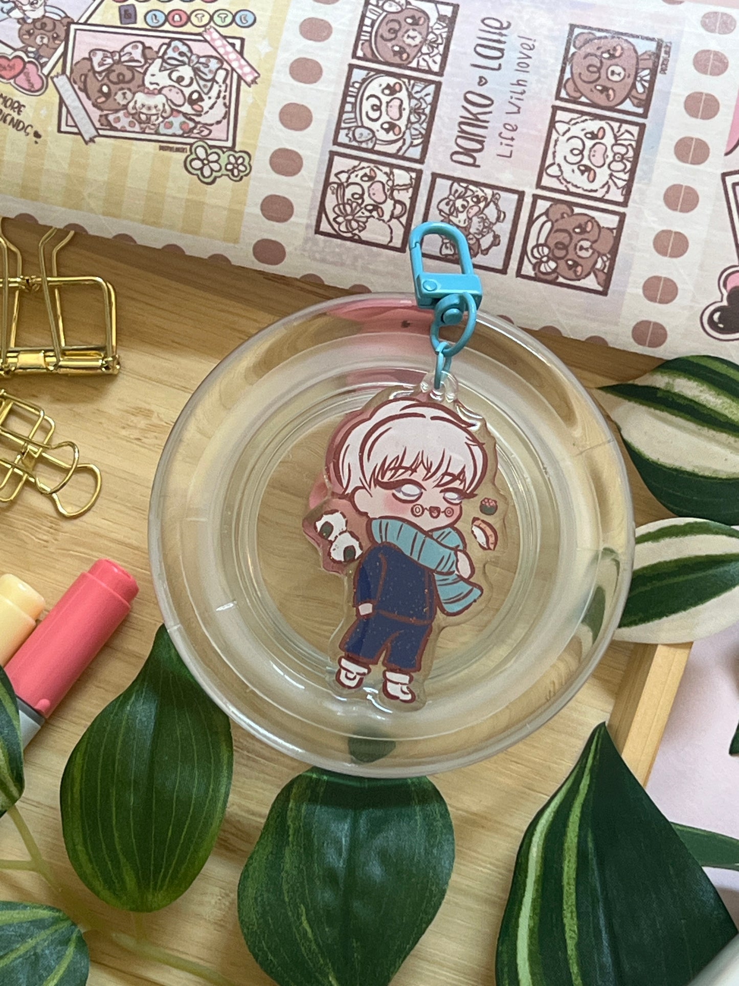 Jujutsu Sorcerer Inumaki Double-Sided Glitter Keychain