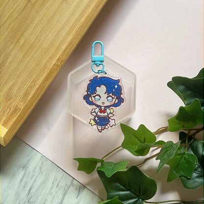 Pretty Mercury Guardian Double-Sided Glitter Keychain