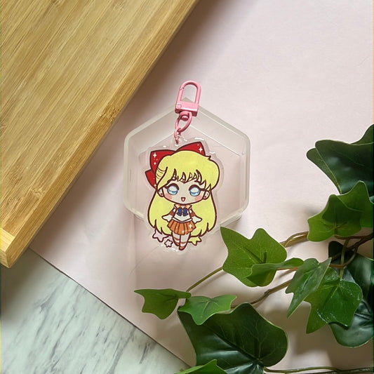 Pretty Venus Guardian Double-Sided Glitter Keychain