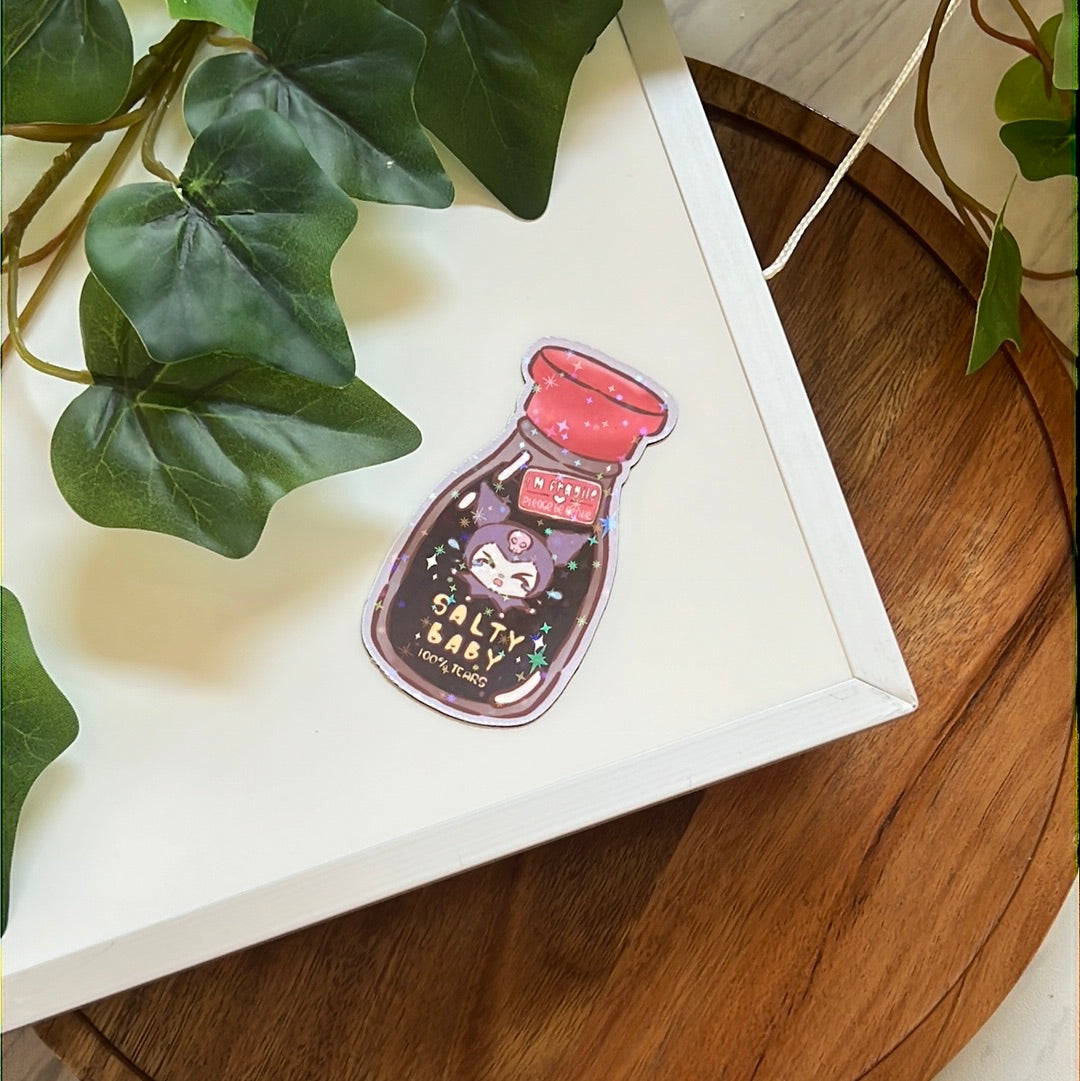 San Friends Salty Baby Soy Sauce Holographic Glitter Magnet