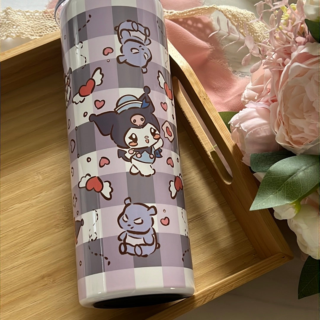 I Love You Kuro Minnie 20oz Stainless Steel Tumbler with Straw