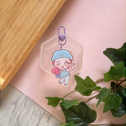 BTS Dynamite Taehyung Double-Sided Glitter Keychain