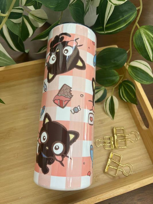 I Love You Chocolate Cat 20oz Stainless Steel Tumbler with Straw