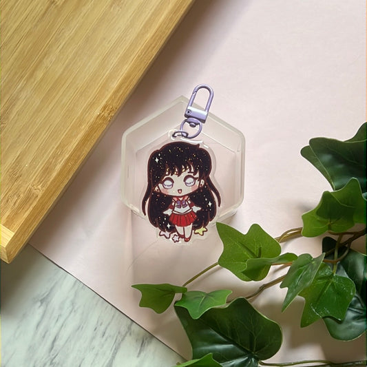 Pretty Mars Guardian Double-Sided Glitter Keychain