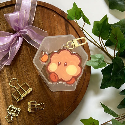 Shooky Tangerine Double-Sided Glitter Keychain