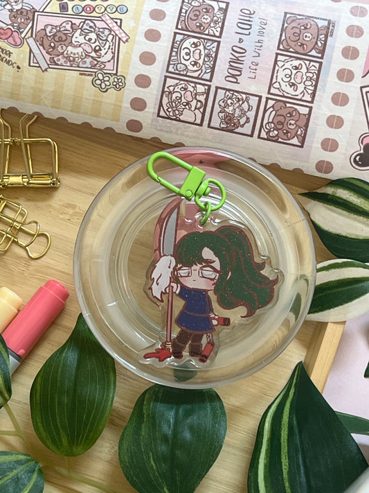 Jujutsu Sorcerer Maki Double-Sided Glitter Keychain