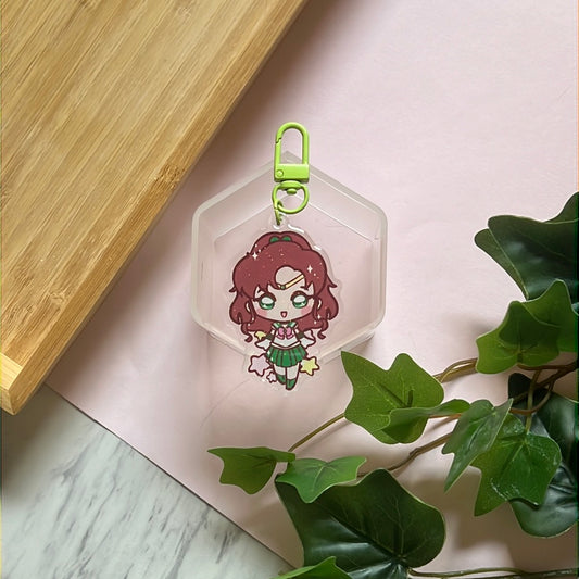 Pretty Jupiter Guardian Double-Sided Glitter Keychain