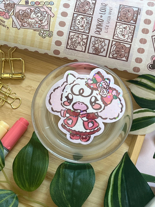 Panko Strawberry Shortcake Holographic Glitter Sticker