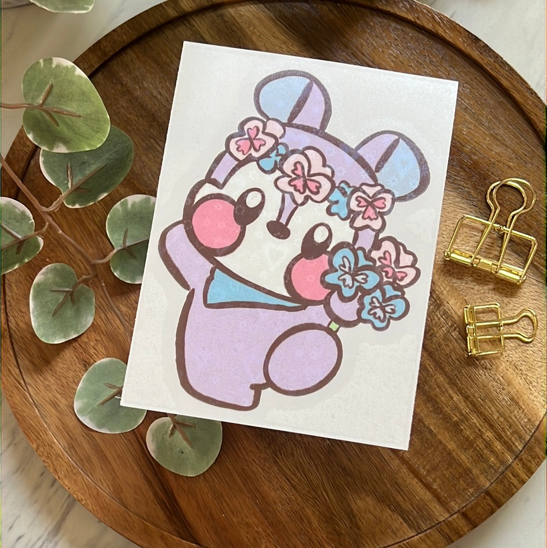 BT21 Flower Power Mang Holographic Heart Decal