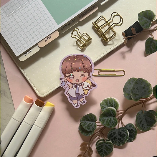 Jimin Dynamite Holographic Glitter Sticker