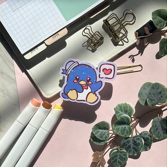 I Love You Tuxedo Sammy San Friends Holographic Glitter Sticker